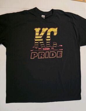 Kansas City Chiefs KC Pride T Shirt Men's XL Black Football Fan Graphic Tee